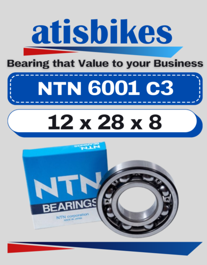NTN 6001 C3 ( 12 x 28 x 8 ) Deep Groove Ball Bearings ( 0.022kg )